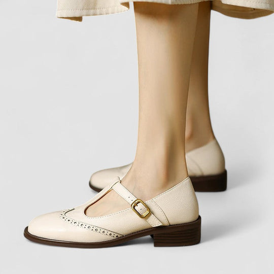 Mary Jane shoes in beige, black and brown for women