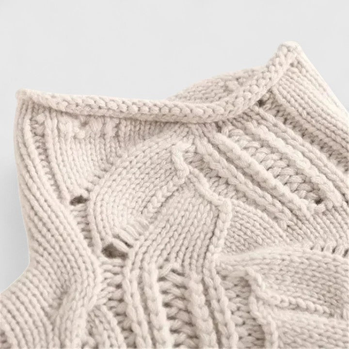 Knit sweater for women in beige or blue