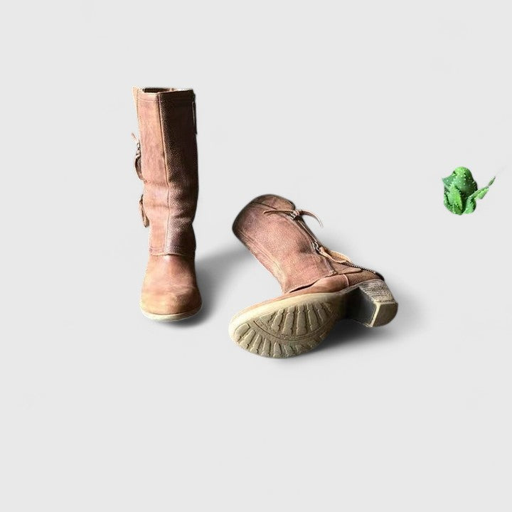 Brown comfort boots for women