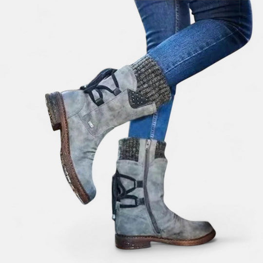 Winter boots in khaki, gray, purple, black and blue for women