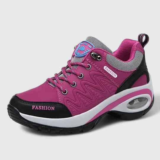 Comfort sneakers in black, gray and rose red for women