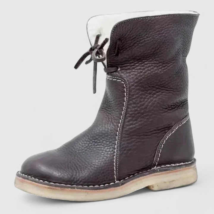 Comfort boots in red, dark brown, black and blue for women