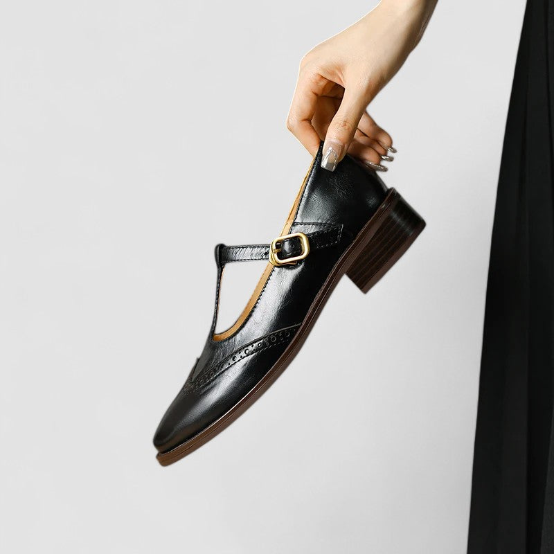 Mary Jane shoes in beige, black and brown for women