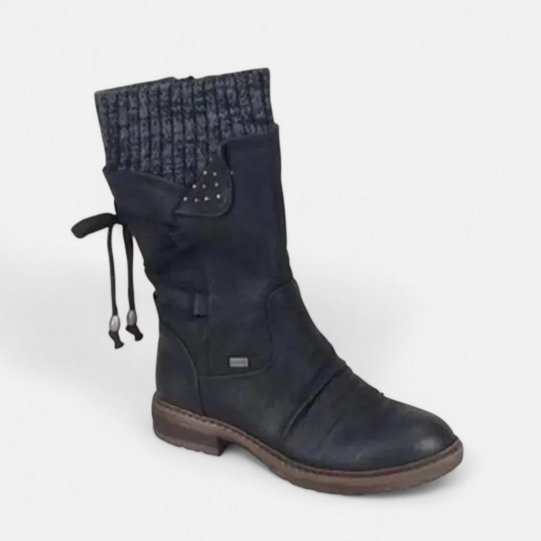Winter boots in khaki, gray, purple, black and blue for women