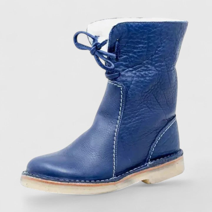 Comfort boots in red, dark brown, black and blue for women
