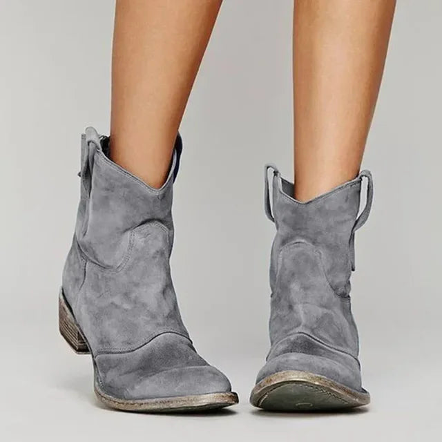 Cowboy boots in brown, black, blue, gray and pink for women