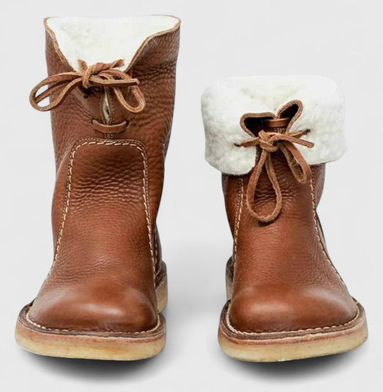Comfort boots in red, dark brown, black and blue for women