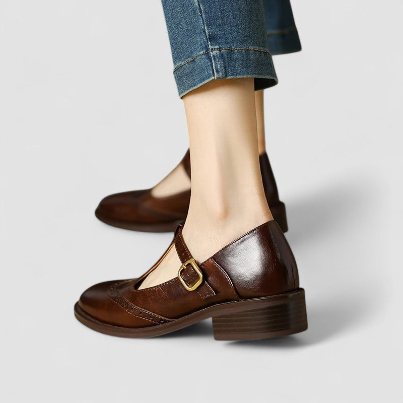 Mary Jane shoes in beige, black and brown for women