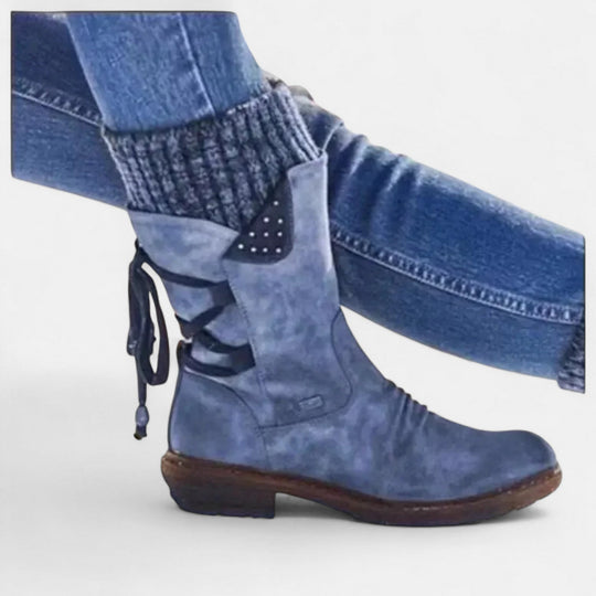 Winter boots in khaki, gray, purple, black and blue for women