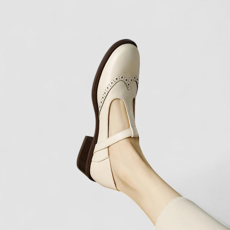 Mary Jane shoes in beige, black and brown for women