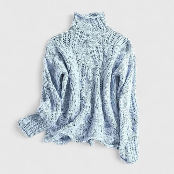 Knit sweater for women in beige or blue