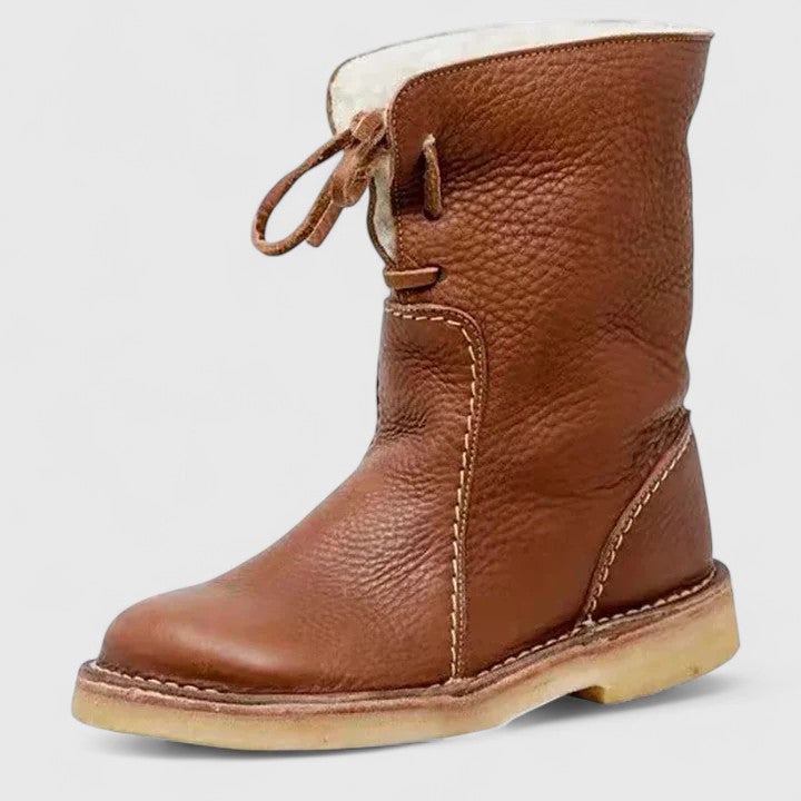 Katinka | Fleece Cuff Lace Up Boots