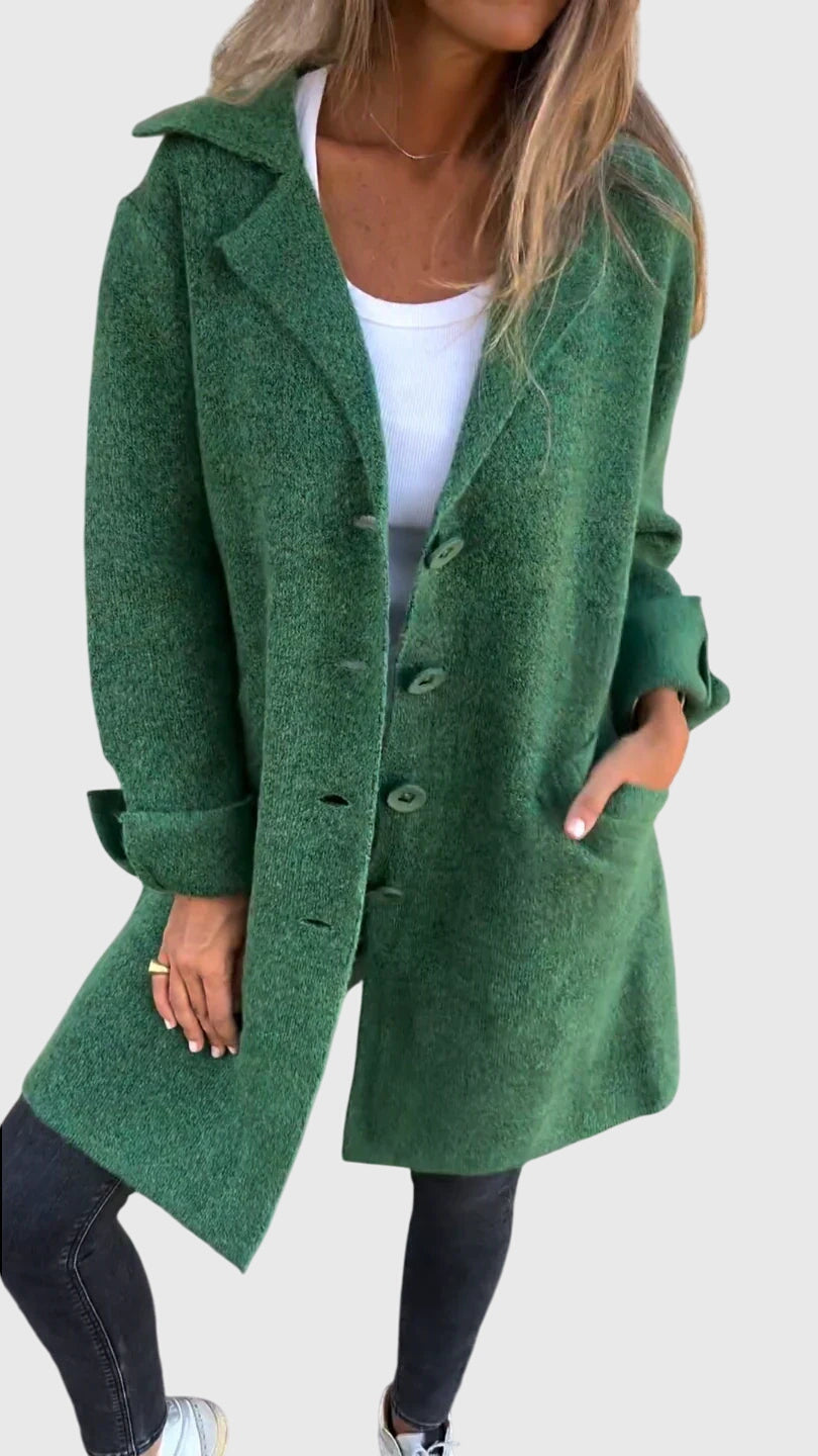 Button-front blazer for women