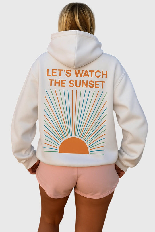 Pullover hoodie in white, pink and blue for women