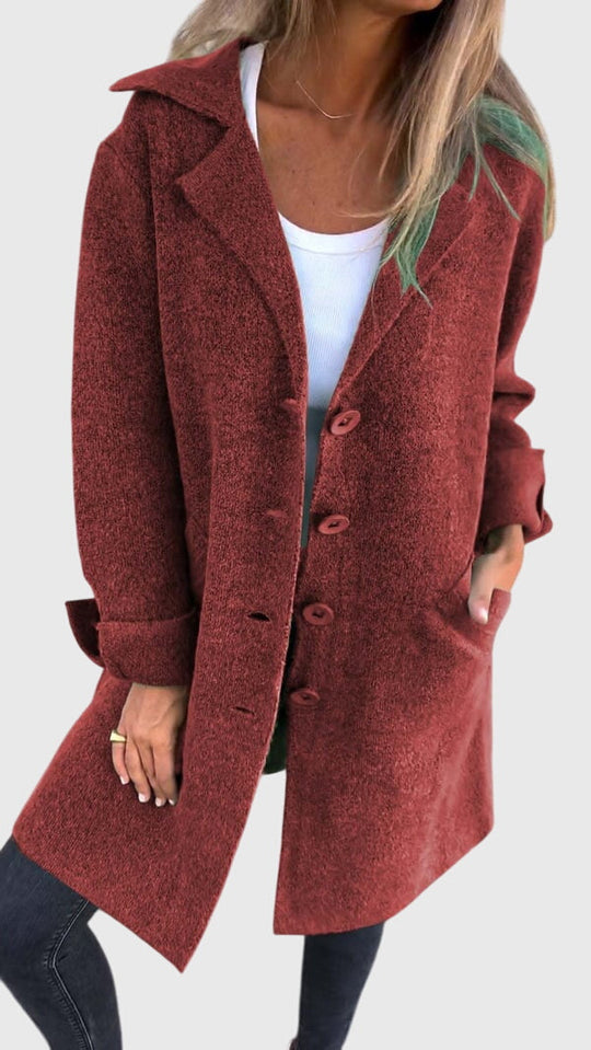 Button-front blazer for women