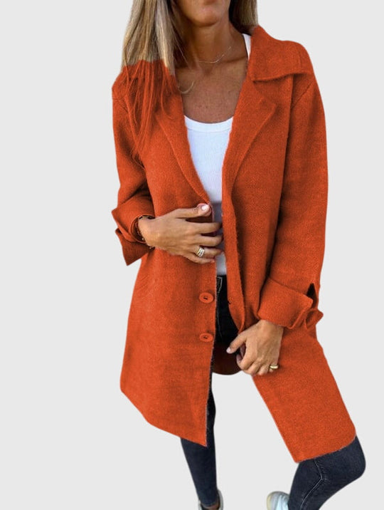 Button-front blazer for women