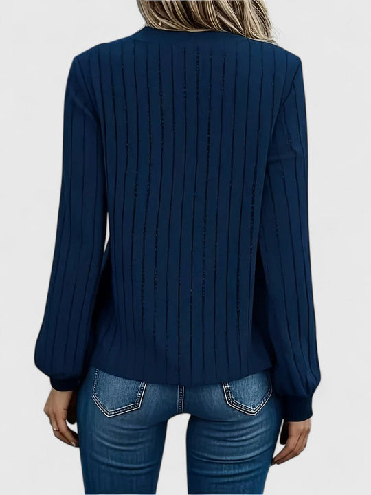 Knit sweater in green, navy blue and royal blue for women