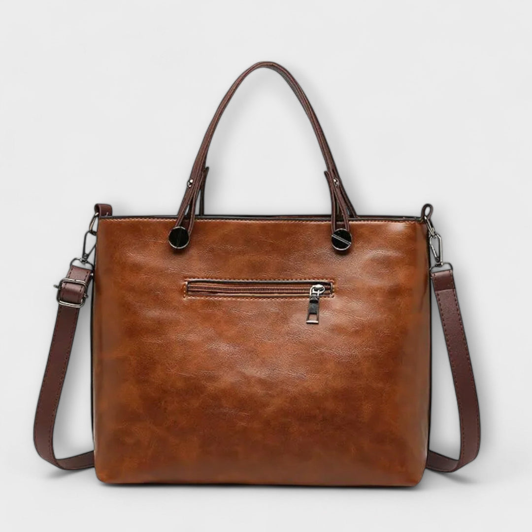 Elegant everyday bag in brown, black and gray for women
