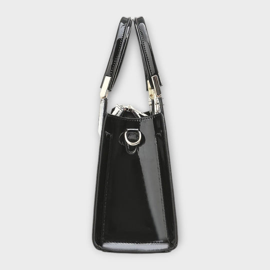 Croc-effect glossy handbag in five colors for women
