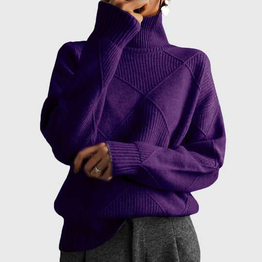 Roll neck sweater for women in seven colors