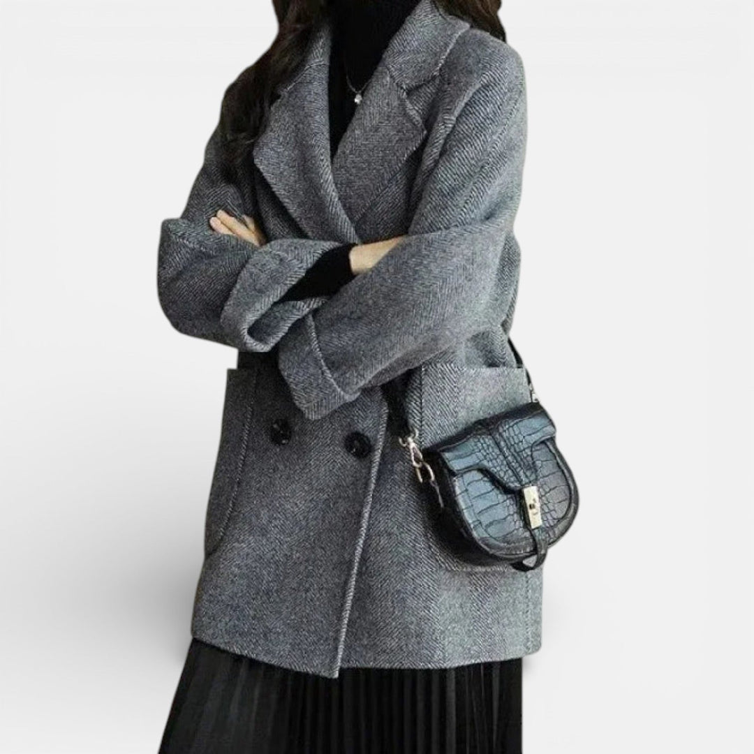 Oversized double breasted coat in six colors for women