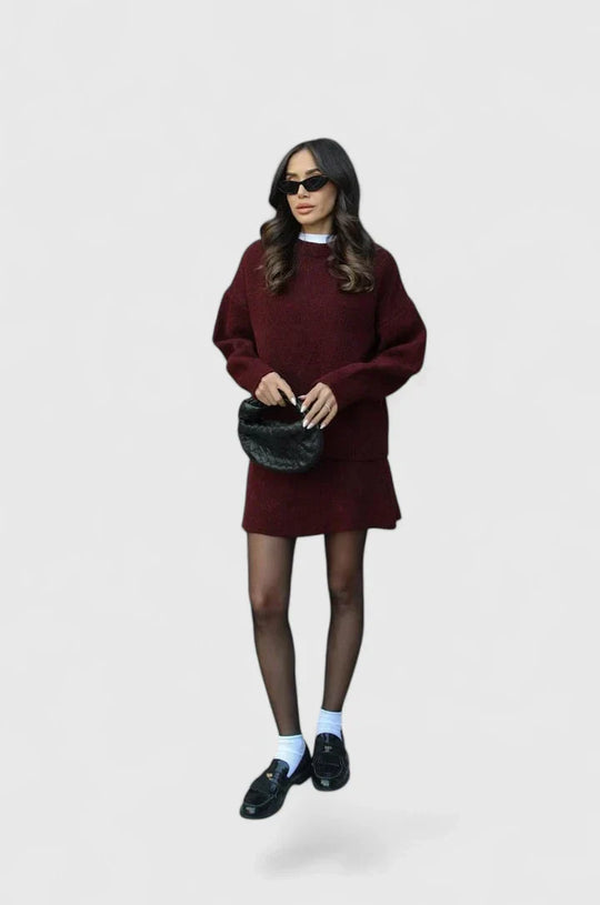 Knitted two-piece set in five shades for women