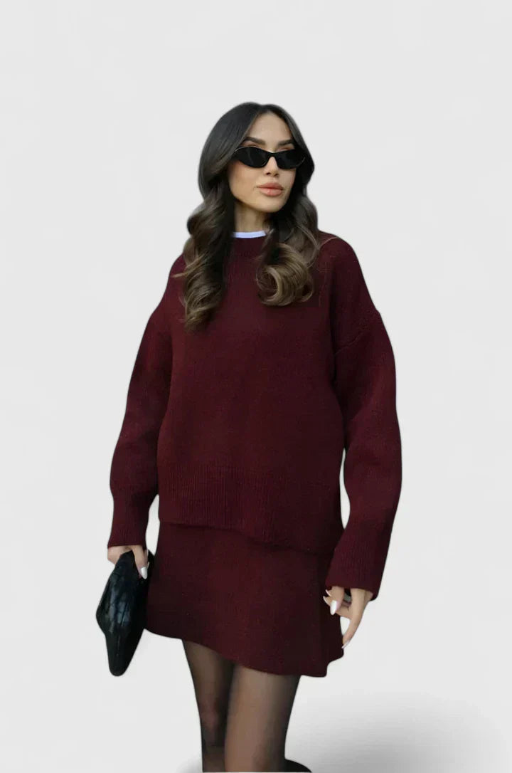 Knitted two-piece set in five shades for women