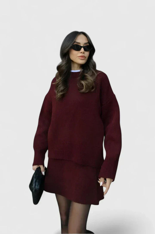 Knitted two-piece set in five shades for women