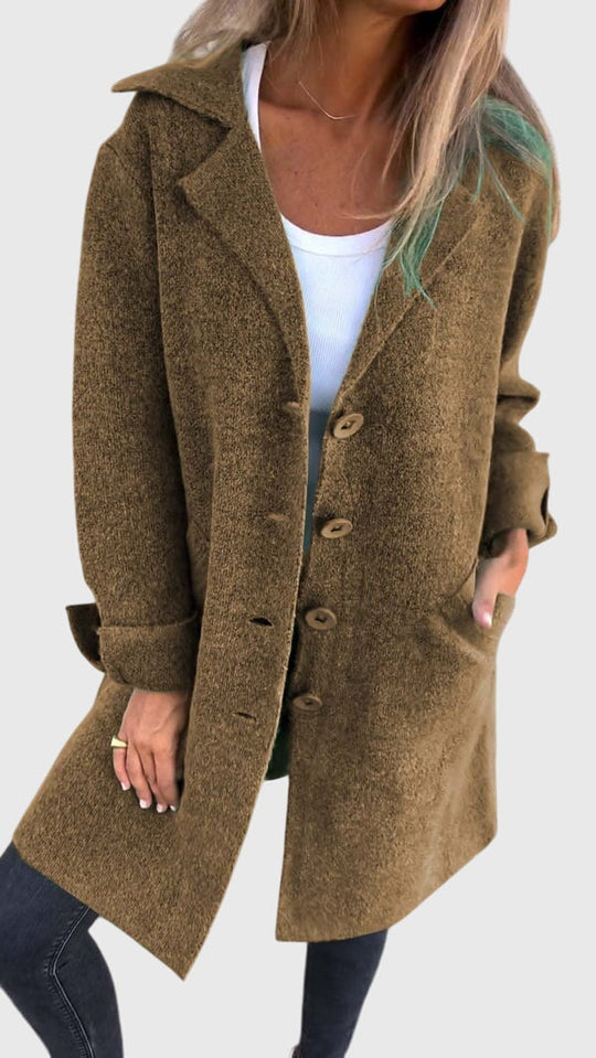Button-front blazer for women