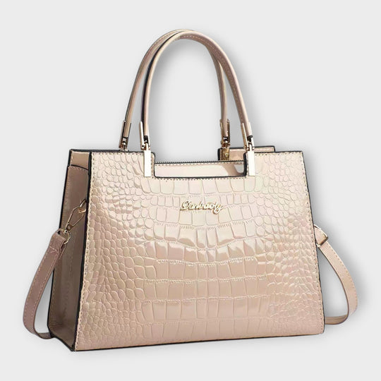 Croc-effect glossy handbag in five colors for women