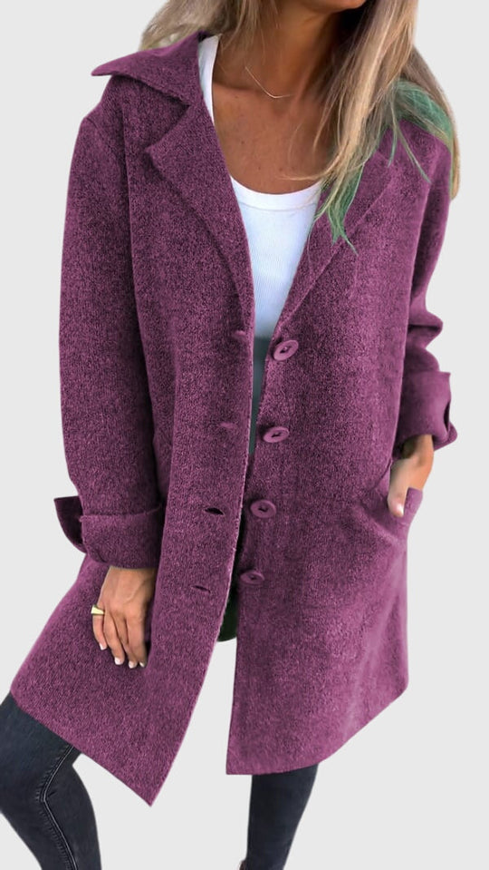 Button-front blazer for women