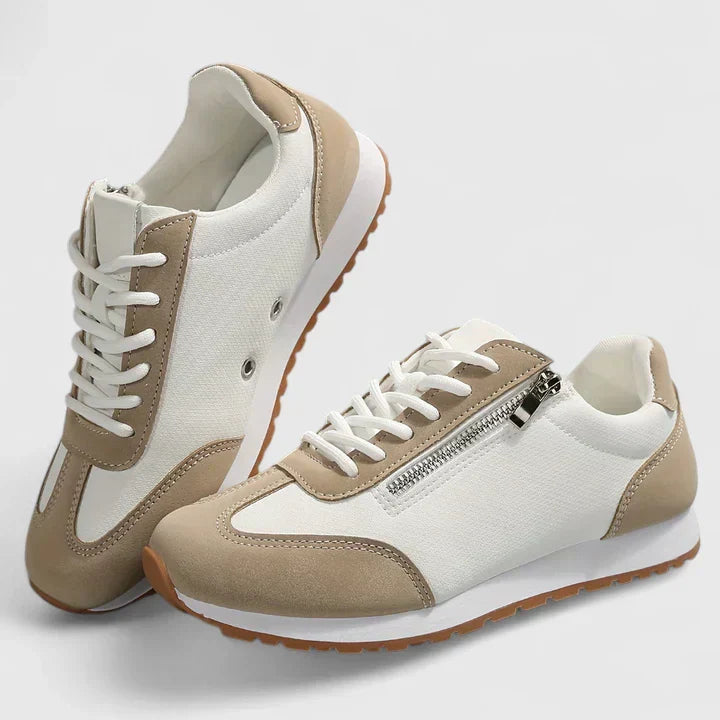 Comfort shoes in beige, white and gray for women