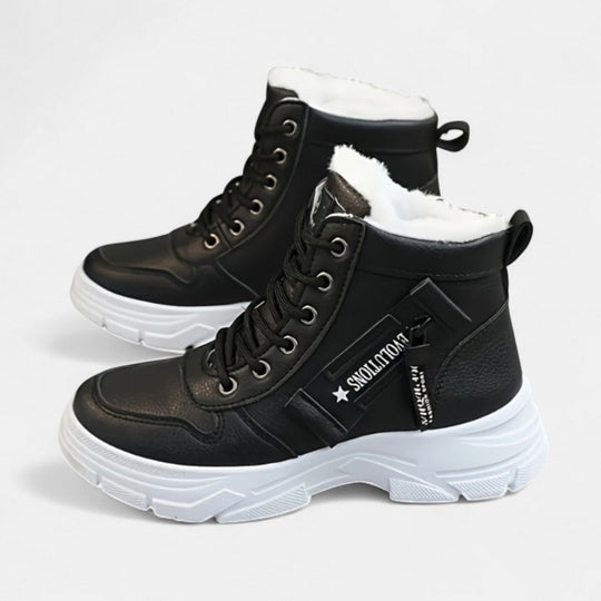 Cold weather boots in khaki, white and black for women