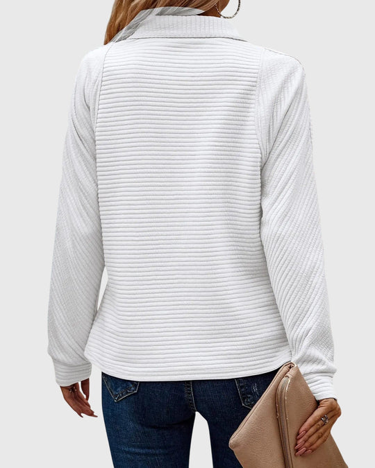 Zip-front sweater in six colors for women