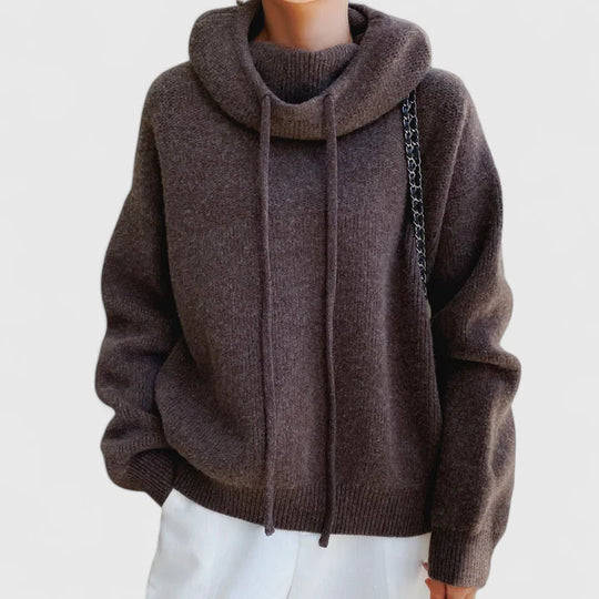 Relaxed hoodie in green, brown and blue for women