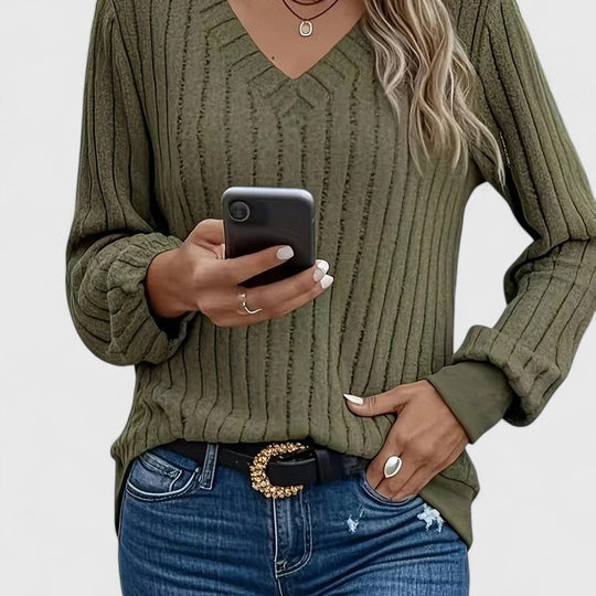 Knit sweater in green, navy blue and royal blue for women