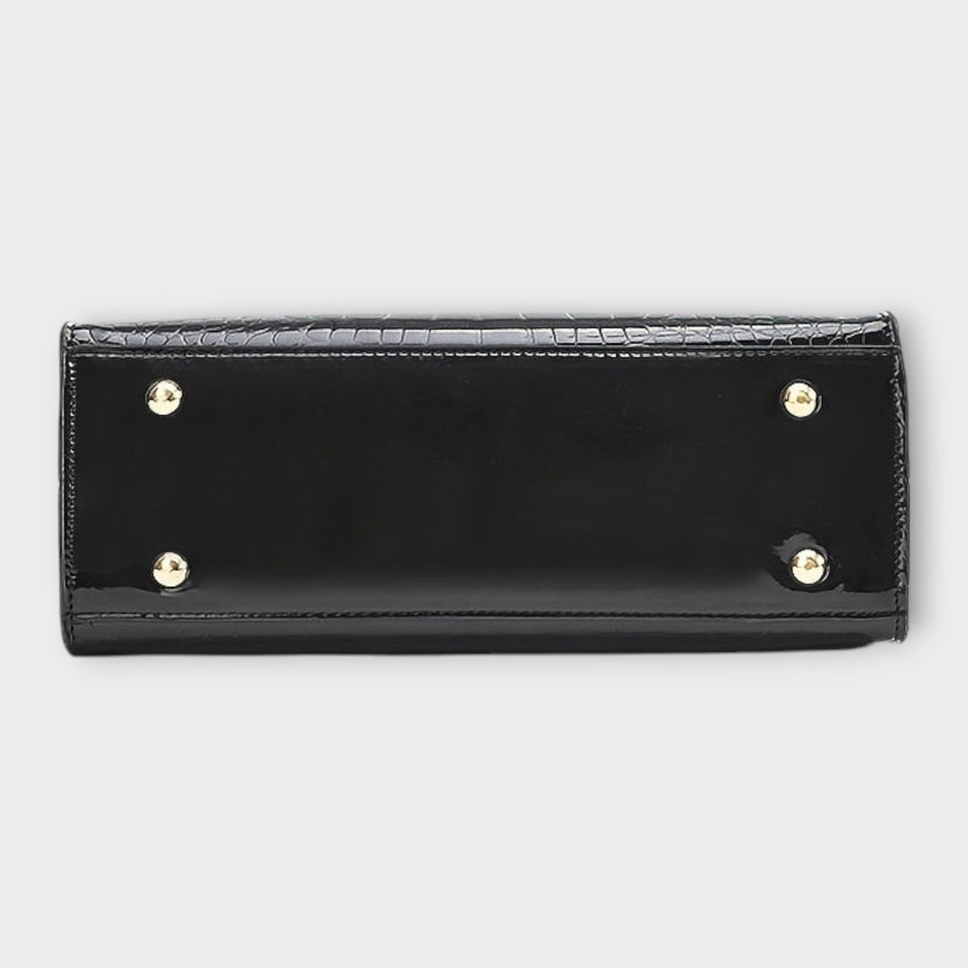 Croc-effect glossy handbag in five colors for women