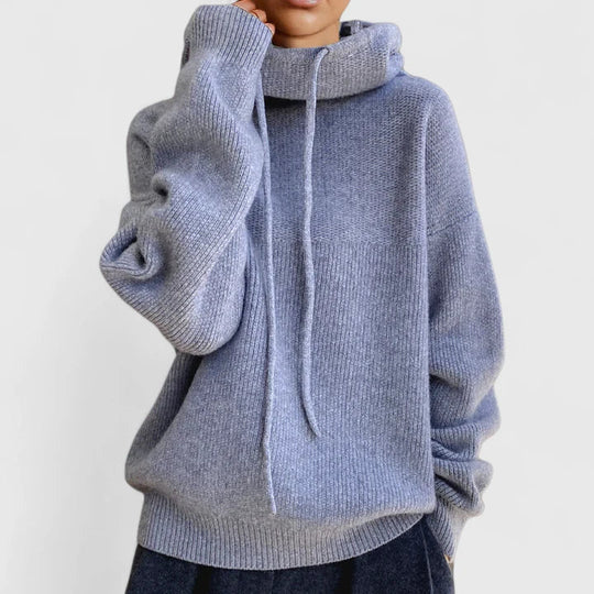 Relaxed hoodie in green, brown and blue for women