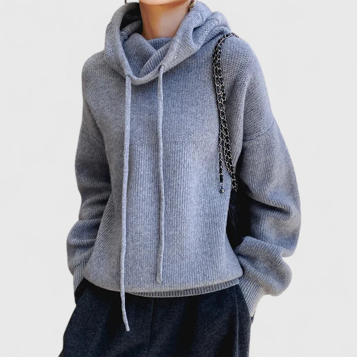 Relaxed hoodie in green, brown and blue for women