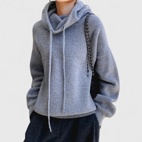 Relaxed hoodie in green, brown and blue for women