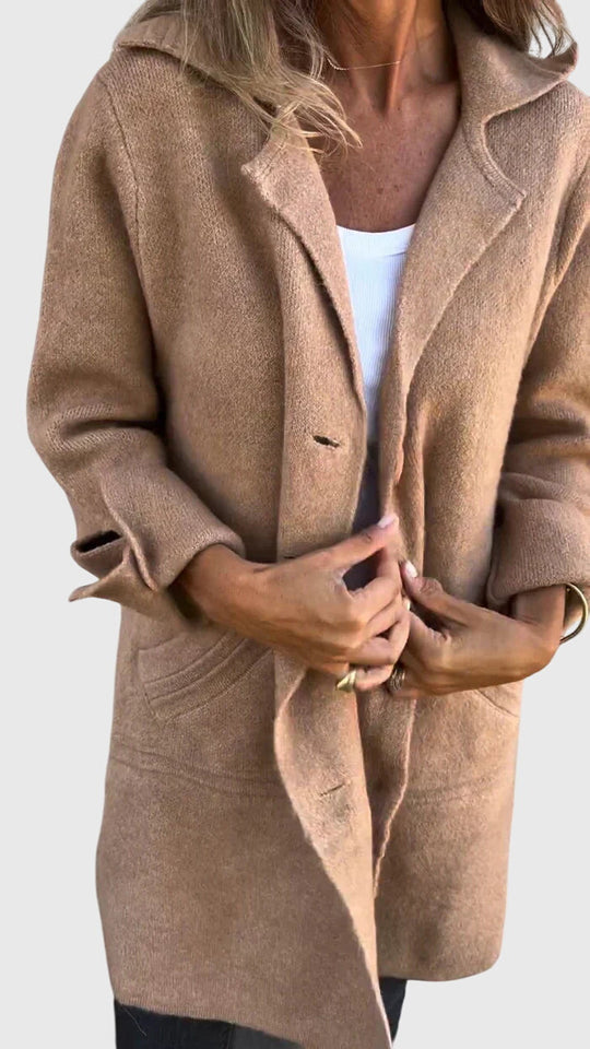 Button-front blazer for women