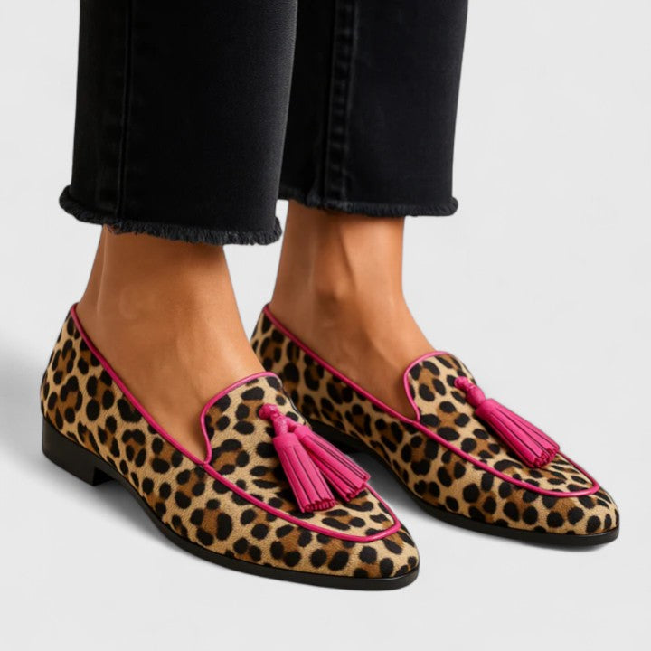 Leopard print loafers for women