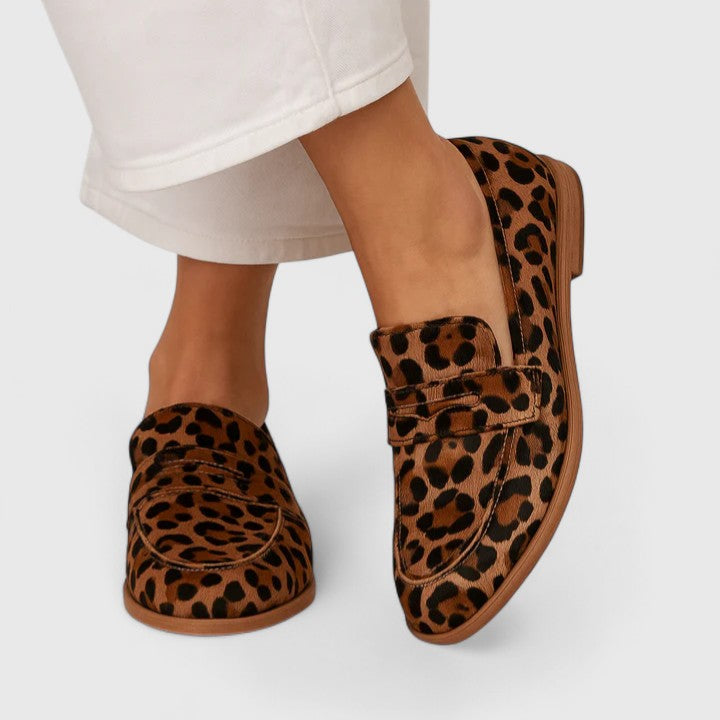 Soft leopard print loafers for women