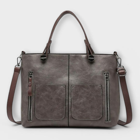 Elegant everyday bag in brown, black and gray for women