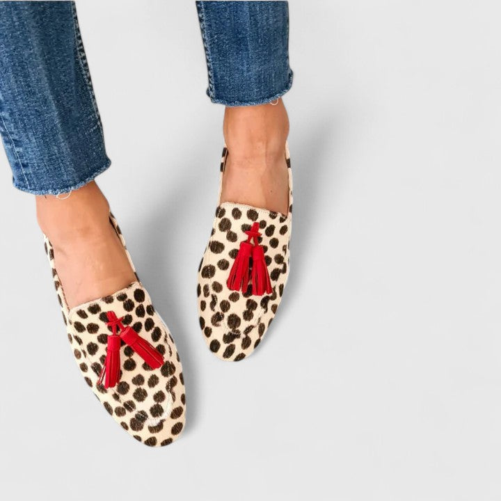 Leopard print comfort loafers for women