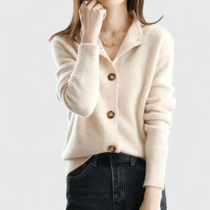 Knit cardigan for women in warm neutrals