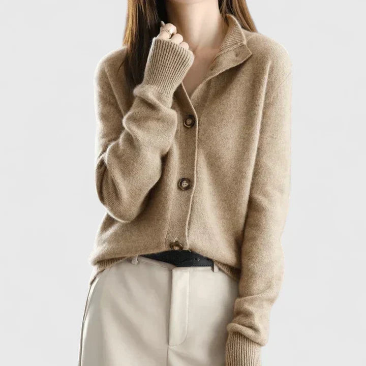 Knit cardigan for women in warm neutrals