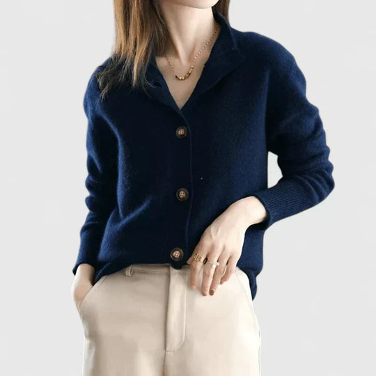 Knit cardigan for women in warm neutrals