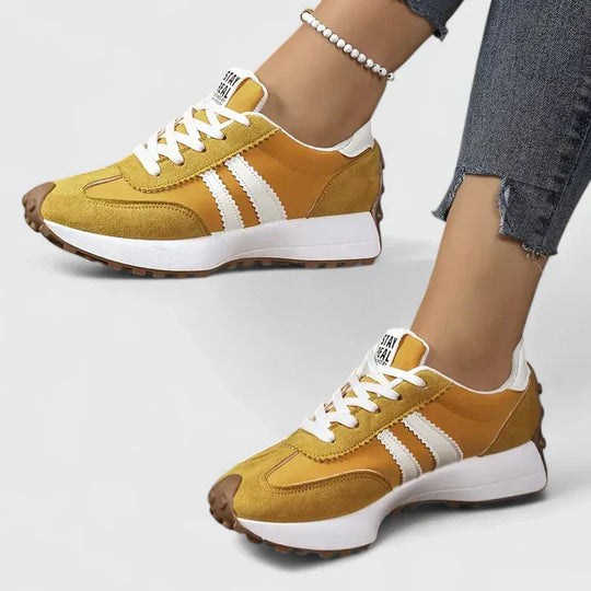 Comfort sneakers in white, green, black and yellow for women
