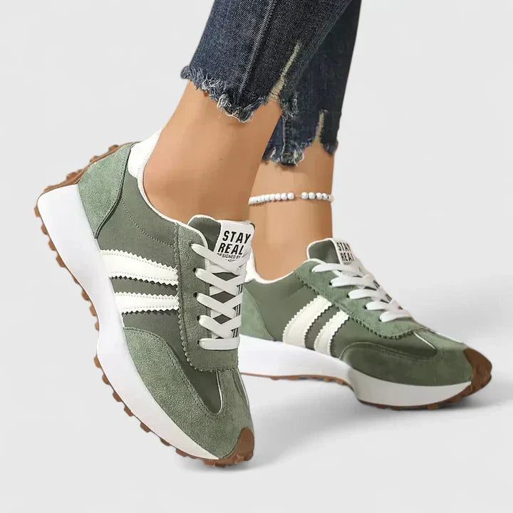 Comfort sneakers in white, green, black and yellow for women